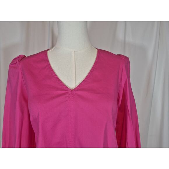Pomander Place Tuckernuck Easton Blouse Top XS Hot Pink Cotton Blend - Picture 3 of 11